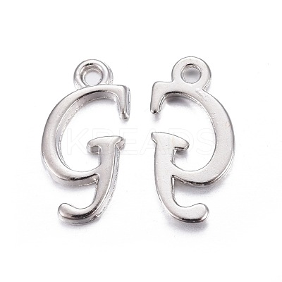 Platinum Plated Alloy Letter Pendants X-PALLOY-J718-01P-G-1