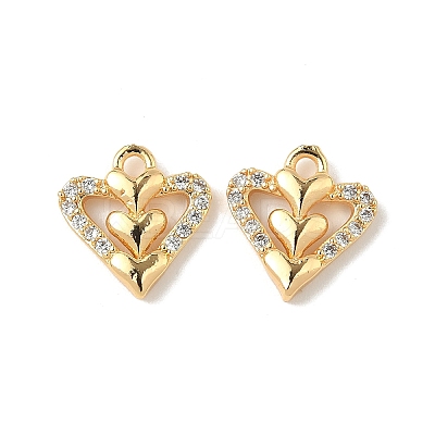 Brass Micro Pave Cubic Zirconia Pendants KK-D373-01A-G-1
