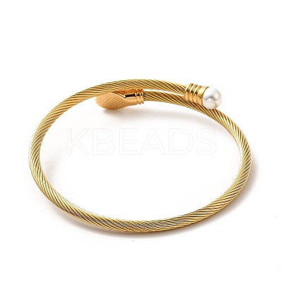 304 Stainless Steel Twist Rope Cuff Bangle BJEW-P283-18E-1