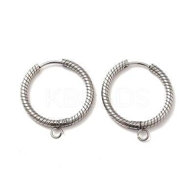Tarnish Resistant 201 Stainless Steel Hoop Earrings Findings STAS-I695-03F-1