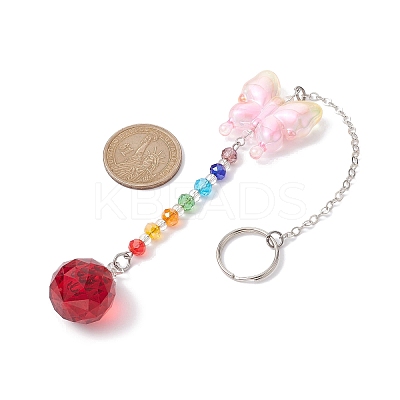 Glass Teardrop Pendant Decorations HJEW-JM01581-03-1