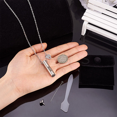 1Pc Word 304 Stainless Steel Column Urn Ashes Necklace DIY-TA0010-07E-1