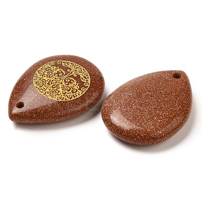 Synthetic Goldstone Drop Pendants G-C158-01F-1