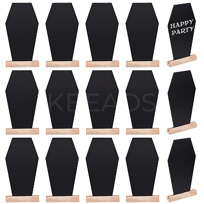 Coffin Shape  Wood Mini Chalkboard Message Board Signs AJEW-WH0567-61-1