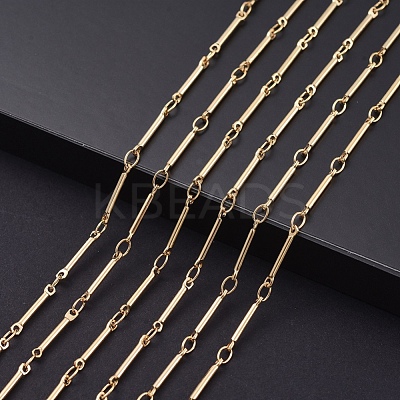Real Gold Plated Brass Bar Link Chains CHC-R126-13G-1