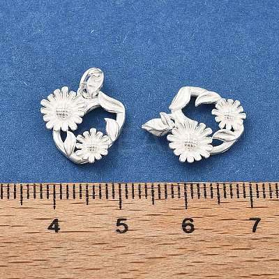 925 Sterling Silver Flower Charms STER-D302-08C-S-1