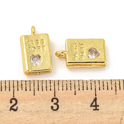 Real 18K Gold Plated Rack Plating Brass Micro Pave Cubic Zirconia Pendants KK-R153-03G-1