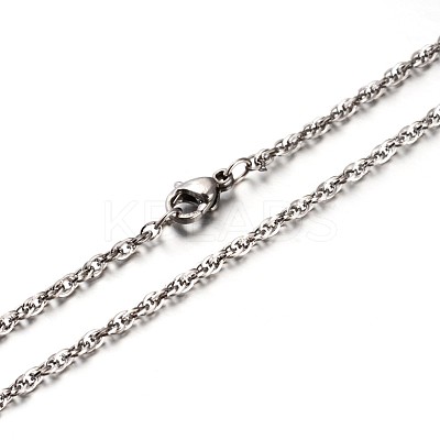 Tarnish Resistant New 304 Stainless Steel Rope Chains Necklaces NJEW-P047-13-1