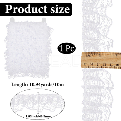 10M Polyester Pleated Lace Trim OCOR-CY0002-17B-1