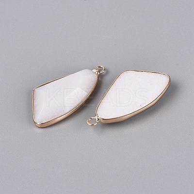 Natural White Jade Faceted Pendants G-Q606-51G-1