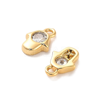 Brass Cubic Zirconia Charms KK-D300-02G-1