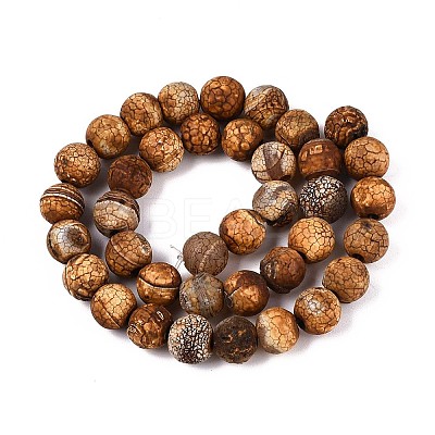Natural Dragon Veins Agate Beads Strands G-N357-12A-01-1
