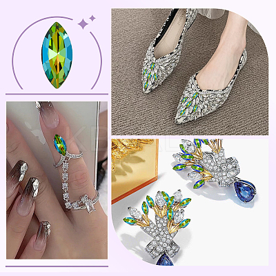 100Pcs Glass Rhinestone Cabochons RGLA-FG0001-25A-1