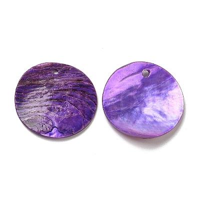 Spray Painted Natural Akoya Shell Pendants SHEL-F007-15B-16-1