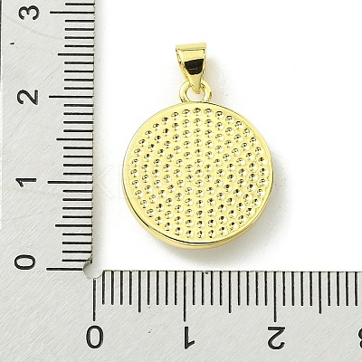 Rack Plating Brass Pave Natural Shell Pendants KK-A204-01B-04G-1