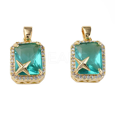 Brass Inlaid Cubic Zirconia Charms KK-N233-248C-1