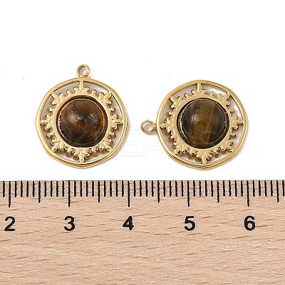 Natural Tiger Eye Pendants STAS-P380-21G-02-1