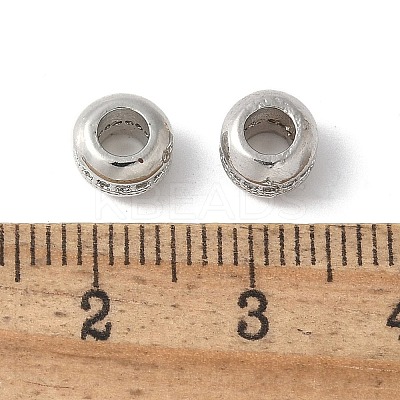 Brass Micro Pave Clear Cubic Zirconia Beads KK-D324-02P-1
