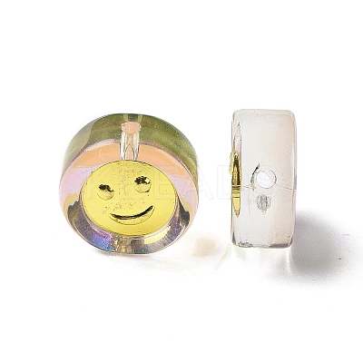 Transparent Spray Painted Glass Beads GLAA-I050-15-1