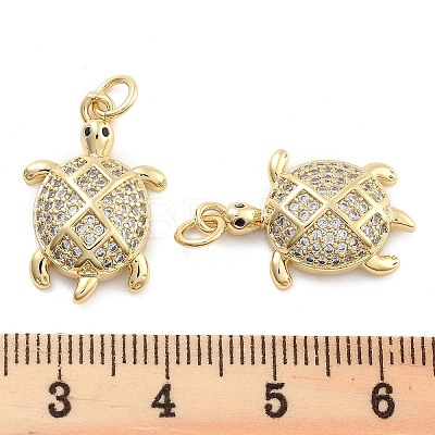 Brass Pave Clear Cubic Zirconia Pendants KK-U009-12N-G-1