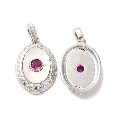 Brass Pave Cubic Zirconia Pendants KK-I703-08P-02-1
