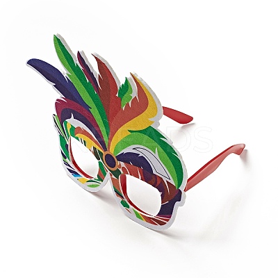 Felt Brazil Carnival Eyeglasses Frame Decoration AJEW-G044-01B-1