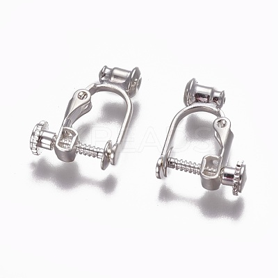 Brass Screw Clip-on Earring Converters Findings KK-F785-04S-1