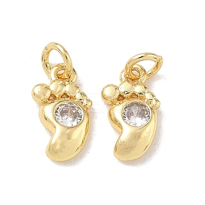 Brass Micro Pave Cubic Zirconia Charms KK-E797-01A-G-1