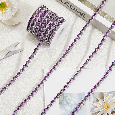 17M Sparkle Polyester Metallic Wavy Fringe Trim Ribbon OCOR-GF0004-47H-1