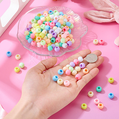 200Pcs Opaque Acrylic European Beads SACR-TA0001-58-1