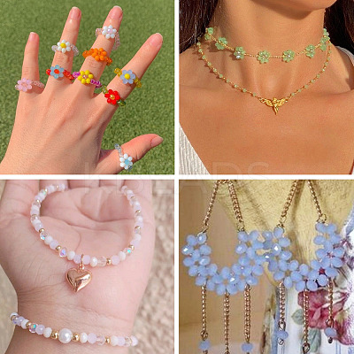 18 Strands 18 Colors Transparent Glass Beads Strands EGLA-TA0013-38-1