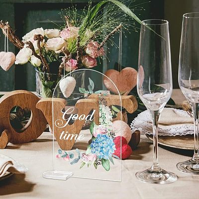 Acrylic Table Sign Holders DIY-WH0374-21-1