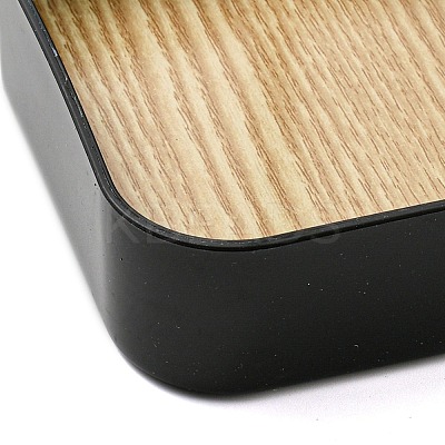 Plastic Jewelry Display Stand with Wood Tray LS-AJEW-Z032-02A-1