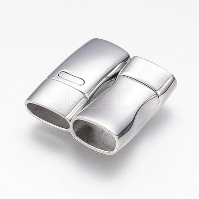 Tarnish Resistant 304 Stainless Steel Magnetic Clasps with Glue-in Ends STAS-G143-83B-1