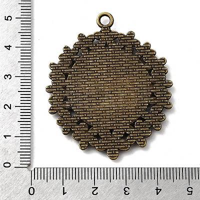 Vintage Tibetan Style Alloy Flower Pendant Cabochon Bezel Settings TIBEP-M018-65AB-NF-1
