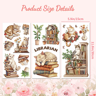 3 Sheets 3 Styles PVC Waterproof Decorative Stickers DIY-WH0404-126-1