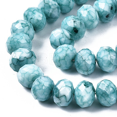 Opaque Baking Paint Glass Beads Strands EGLA-N006-009B-A16-1