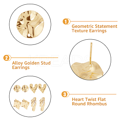 4 Pairs 4 Styles Alloy Stud Earrings EJEW-FI0001-61-1
