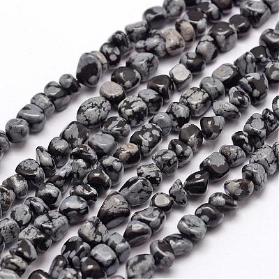 Natural Snowflake Obsidian Beads Strands G-F465-11-1
