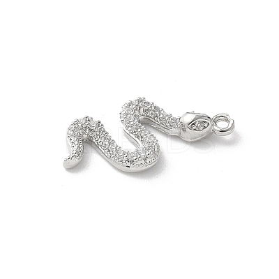 Brass Micro Pave Clear Cubic Zirconia Pendants KK-S505-01P-1