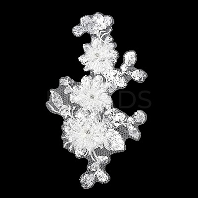 3D Flower Polyester Embroidery Sew on Appliques DIY-WH20010-35A-01-1