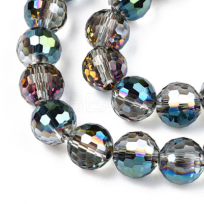 Transparent Electroplate Glass Bead Strands EGLA-TAC0003-04J-1