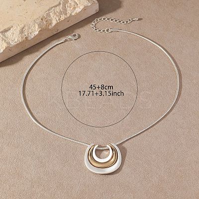 Alloy Layered Half Round Pendant Necklaces FS-WGC51BC-01-1