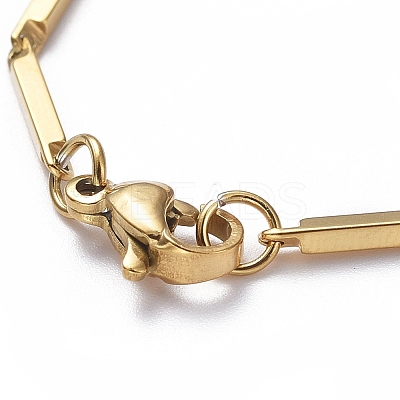 Ion Plating(IP) Unisex 201 Stainless Steel Bar Link Chain Bracelets BJEW-L637-42A-G-1