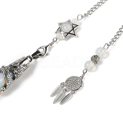 Opalite Cone Dowsing Pendulum Big Pointed Pendants AJEW-Z041-01A-AS-1