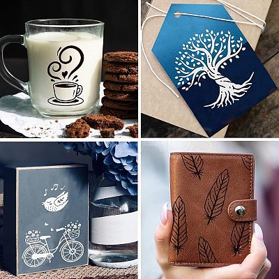 Self-Adhesive Silk Screen Printing Stencil DIY-WH0338-006-1