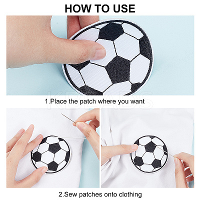 24Pcs 4 Styles Football Computerized Embroidery Cloth Sew on Patches PATC-GO0001-01-1
