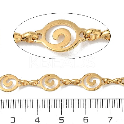 304 Stainless Steel Spiral Link Chains CHS-G046-01G-1-1