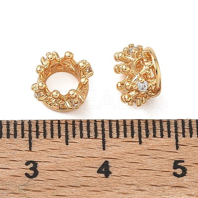 SHEGRACE Brass Micro Pave Clear Cubic Zirconia European Beads XGRQ4G529-685G-1