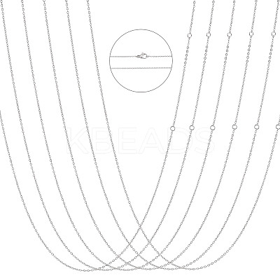 304 Stainless Steel Cable Chain Necklaces PH-NJEW-E122-11P-1